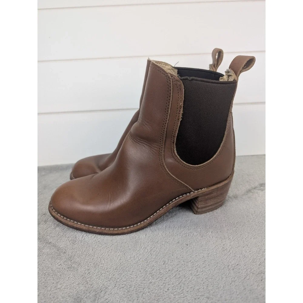 RED WING‎ Heritage Ankle Boots Women 8 B Harriet Chelsea Brown Leather 3390 Heel